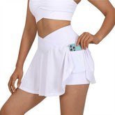 Lesmart Women's Crossover High Waisted Mesh Golf Skorts